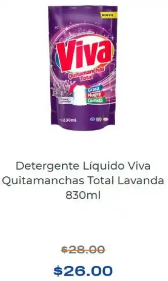 Detergente Líquido Viva Quitamanchas Total Lavanda 830ml