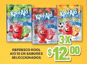 Refresco Kool-Aid 3 x 15g Sabores Seleccionados