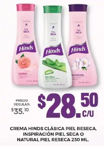 Crema Hinds Clásica Piel Reseca, Inspiración Piel Seca o Natural Piel Reseca 230ml