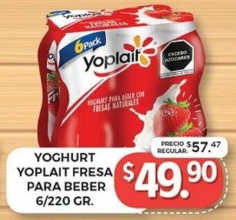 Yoghurt Yoplait Fresa para Beber 6/220g