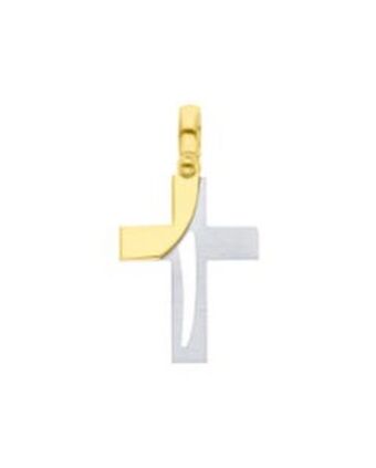 Joyerías Bizzarro Crucifijo de oro amarillo y blanco 14k sin cadena oferta