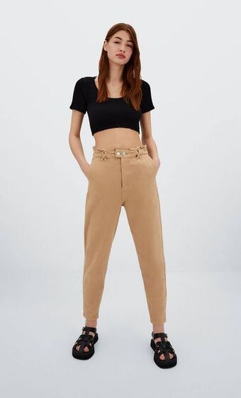 Stradivarius Jeans baggy sarga oferta