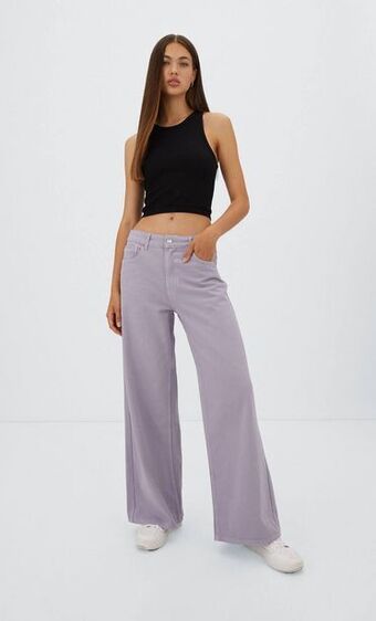 Stradivarius Pantalón wide leg relaxed oferta