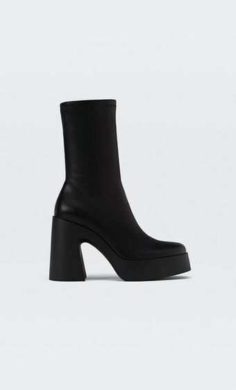Stradivarius Botines tacón stretch plataforma oferta