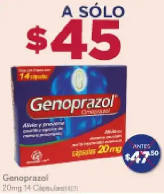 Farmacias del Ahorro Genoprazol 20mg /14 cáps. oferta