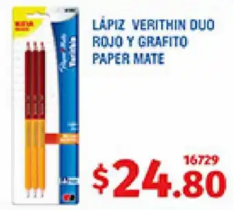 Lápiz Verithin Duo Rojo y Grafito Paper Mate
