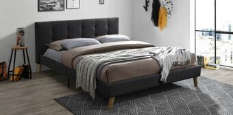 Muebles Dico Cama tapizada queen size decco gris oferta