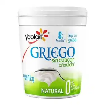 Soriana Híper Yoghurt batido yoplait griego sin azúcar natural 1 kg oferta
