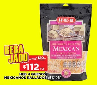 HEB H-E-B 4 Quesos Mexicanos Rallados 454g oferta