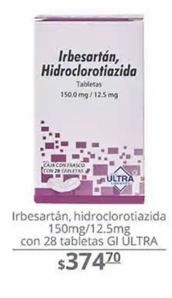 Irbesartán, hidroclorotiazida 150mg/12.5mg