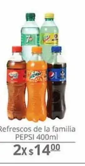 La Comer Refrescos de la familia pepsi 400 ml oferta