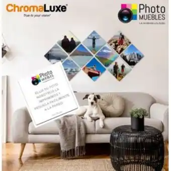 Photomosaico impreso en de madera de 3mm chromaluxe tamaño 30x30cm, soporte adhesivo para colgar con efecto flotante