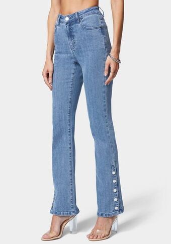 Bebe Side snap flared jean oferta