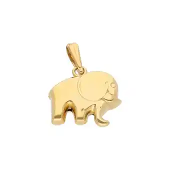 Dije hueco motivo elefante en oro amarillo 18 kilates.