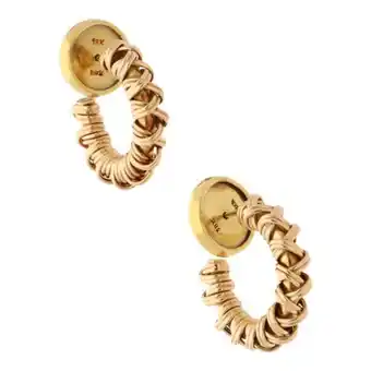 Nacional Monte de Piedad Broqueles diseño especial firma tane en oro amarillo 18 kilates. oferta