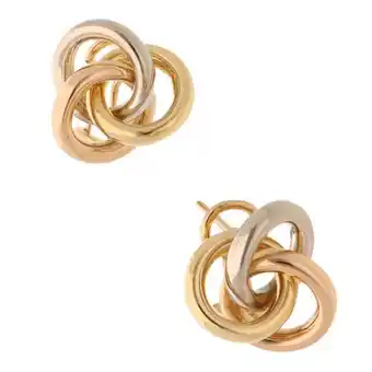 Nacional Monte de Piedad Aretes estilizados en oro tres tonos 18 kilates. oferta