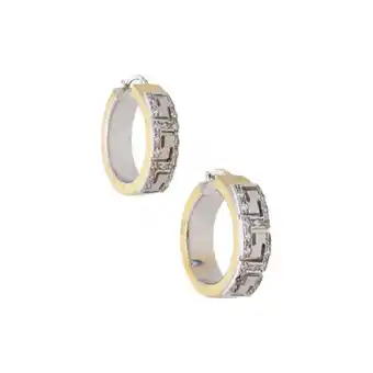 Nacional Monte de Piedad Arracadas diseño italiano motivo grecas en oro dos tonos 18 kilates. oferta