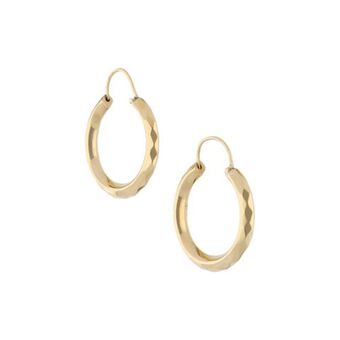 Nacional Monte de Piedad Arracadas facetadas huecas en oro amarillo 18 kilates. oferta