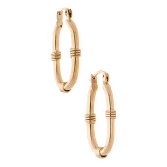 Nacional Monte de Piedad Arracadas tubulares en oro amarillo 14 kilates. oferta