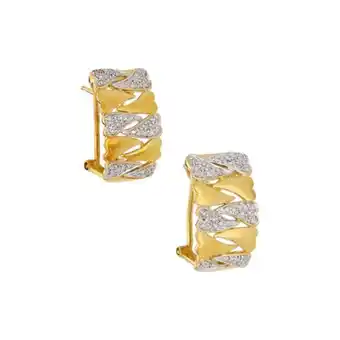 Nacional Monte de Piedad Aretes calados con diamantes en oro amarillo 18 kilates. oferta