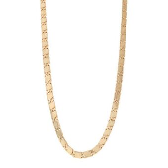 Collar eslabón nudo egipcio en oro amarillo 14 kilates.