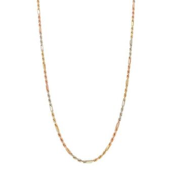 Nacional Monte de Piedad Collar eslabón torzal combinado en oro tres tonos 14 kilates. oferta