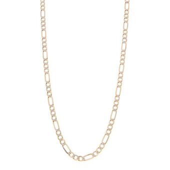 Nacional Monte de Piedad Collar de tres eslabones por uno platinados en oro amarillo 14 kilates. oferta