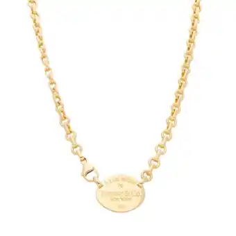 Nacional Monte de Piedad Gargantilla eslabón cruzado con dije firma tiffany & co. en oro amarillo 18 kilates. oferta