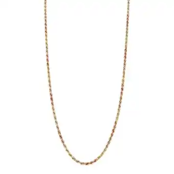 Collar eslabón torzal en oro tres tonos 14 kilates.