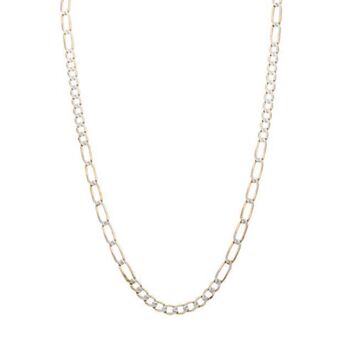 Nacional Monte de Piedad Collar de diez eslabones por siete platinados en oro amarillo 14 kilates. oferta