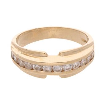 Nacional Monte de Piedad Anillo diseño especial con sintéticos en oro amarillo 14 kilates. oferta