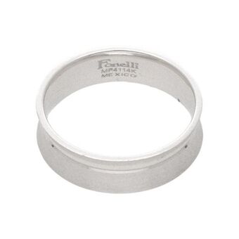 Nacional Monte de Piedad Argolla acanalada en oro blanco 14 kilates. oferta