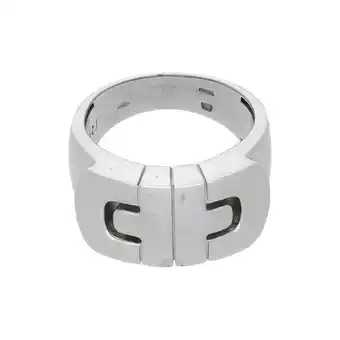 Anillo diseño italiano firma bvlgari en oro blanco 18 kilates.