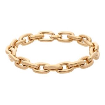 Nacional Monte de Piedad Pulsera eslabón cruzado firma tane en oro amarillo 18 kilates. oferta