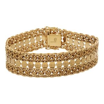 Nacional Monte de Piedad Pulsera eslabón combinado en oro amarillo 18 kilates. oferta