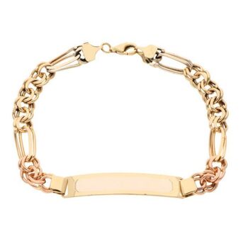 Nacional Monte de Piedad Esclava eslabón combinado en oro tres tonos 14 kilates. oferta