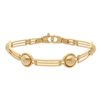 Nacional Monte de Piedad Pulsera eslabón articulado combinado en oro amarillo 18 kilates. oferta