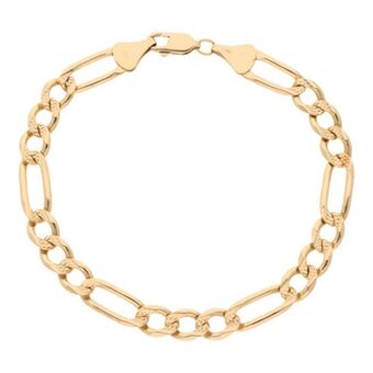 Nacional Monte de Piedad Pulsera de tres eslabones por uno facetados en oro amarillo 14 kilates. oferta