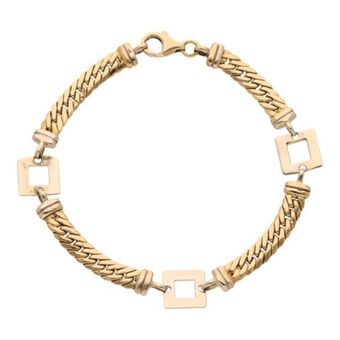 Nacional Monte de Piedad Pulsera eslabón combinado en oro dos tonos 14 kilates. oferta