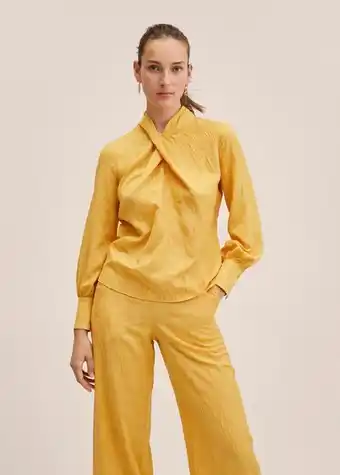 Mango Blusa fluida nudo oferta