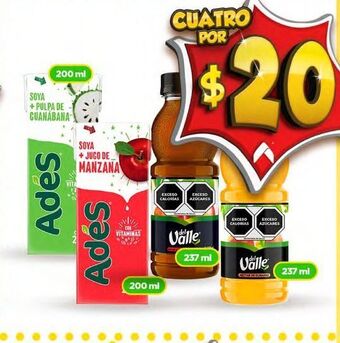 Bodega Aurrerá Jugos del valle 237ml oferta