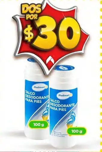 Talco desodorante para pies medimart 100g