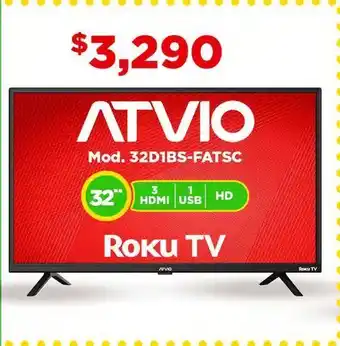 Bodega Aurrerá Pantalla 32" atvio roku tv oferta
