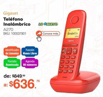 Teléfono inalámbrico gigaset a270 / rojo