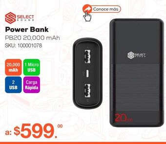 Power bank select power pb20 / negro / 20000 mah