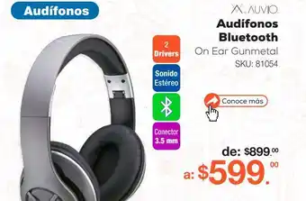 RadioShack Audífonos bluetooth auvio gunmetal / on ear / negro oferta