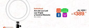 Aro de luz led con tripié y control remoto radioshack zd200 / bluetooth / negro
