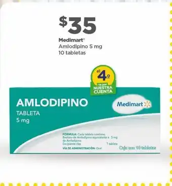 Bodega Aurrerá Medimart amlodipino 5mg 10 tabs oferta