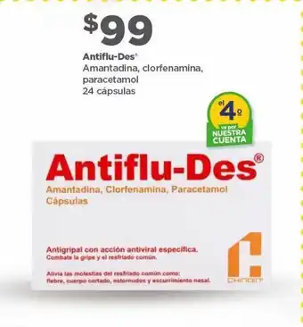 Bodega Aurrerá Antifludes amadantina, clorfenamina, paracetamol 24 caps oferta
