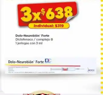 Bodega Aurrerá Dolo-neurobión forte diclofenaco / complejo b 1 jeringa con 3ml (3 und) oferta